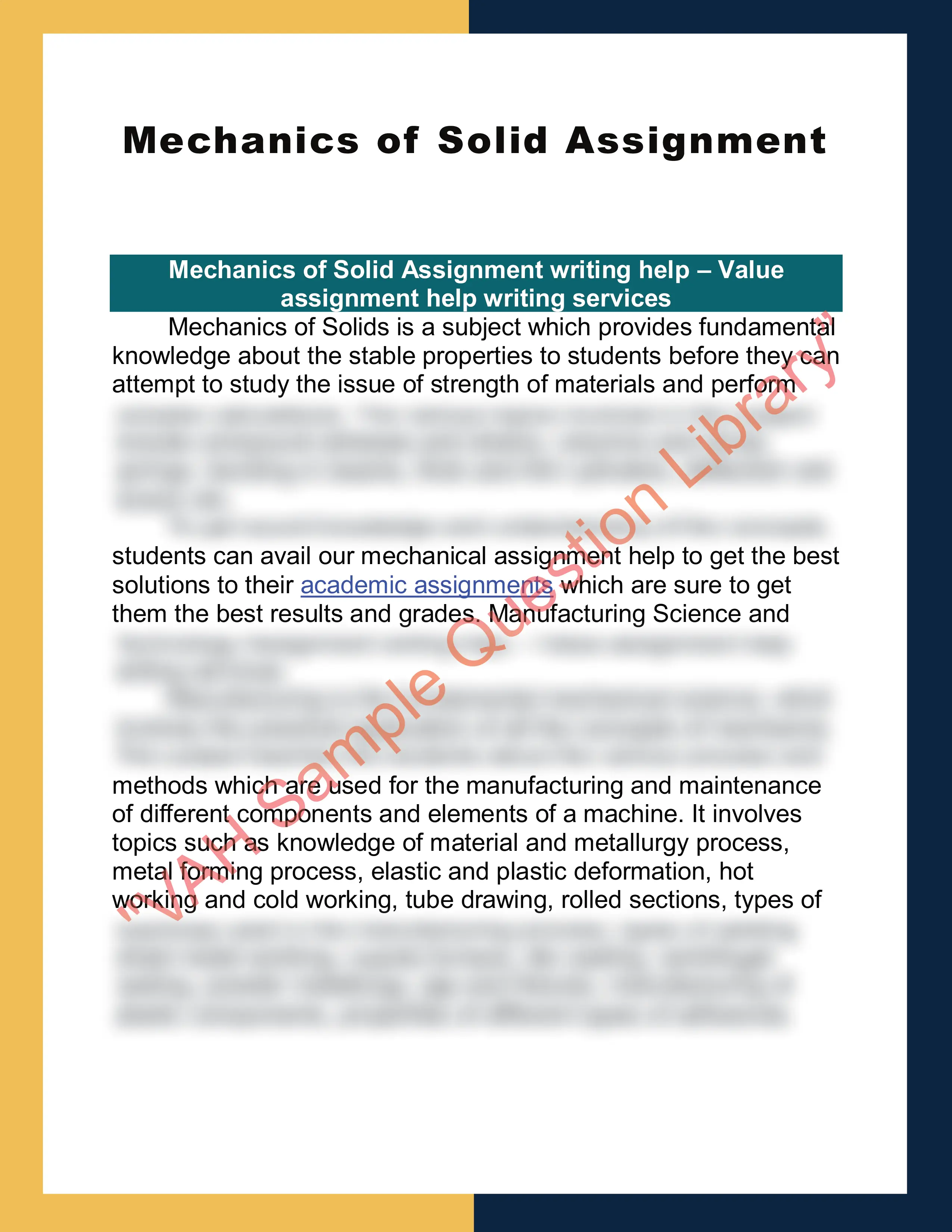 Mechanics of Solid Assignment 0